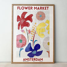 Load image into Gallery viewer, Flower market Amsterdam, plakat
